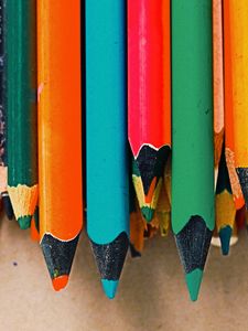 Preview wallpaper colored pencils, set, multicolored, sharpened