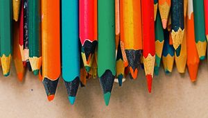 Preview wallpaper colored pencils, set, multicolored, sharpened