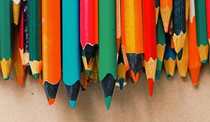 Preview wallpaper colored pencils, set, multicolored, sharpened