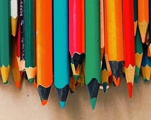 Preview wallpaper colored pencils, set, multicolored, sharpened