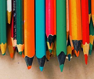 Preview wallpaper colored pencils, set, multicolored, sharpened