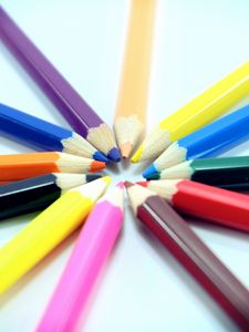 Preview wallpaper colored pencils, set, sharpened