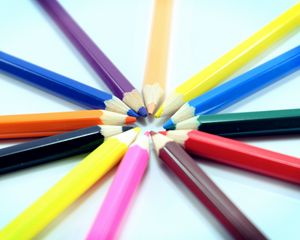 Preview wallpaper colored pencils, set, sharpened