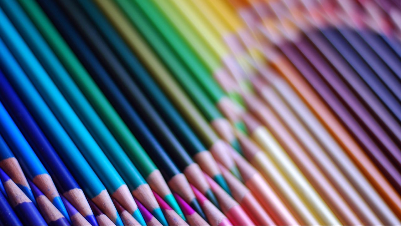 Wallpaper colored pencils, set, sharpened, colorful
