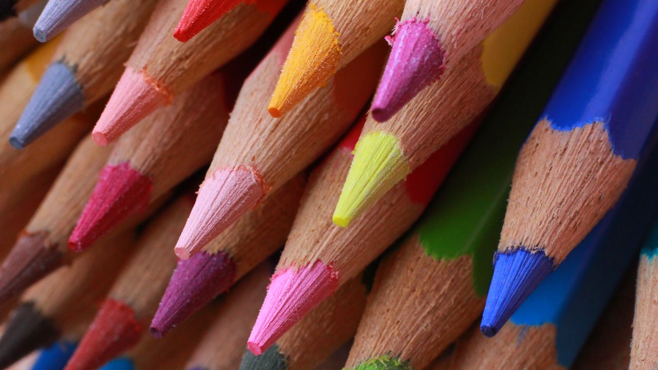 Wallpaper colored pencils, sharpened, colorful, pointed