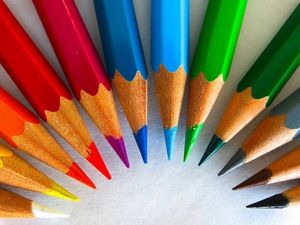 Preview wallpaper colored pencils, sharpened, rainbow