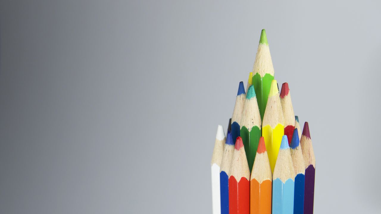Wallpaper colored pencils, sharpened, set
