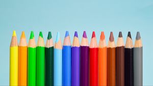 Preview wallpaper colored pencils, sharpened, set