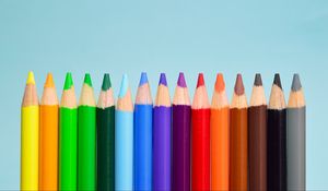 Preview wallpaper colored pencils, sharpened, set