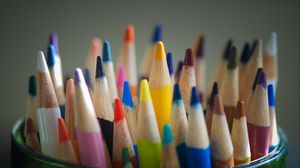 Preview wallpaper colored pencils, sharpened, set