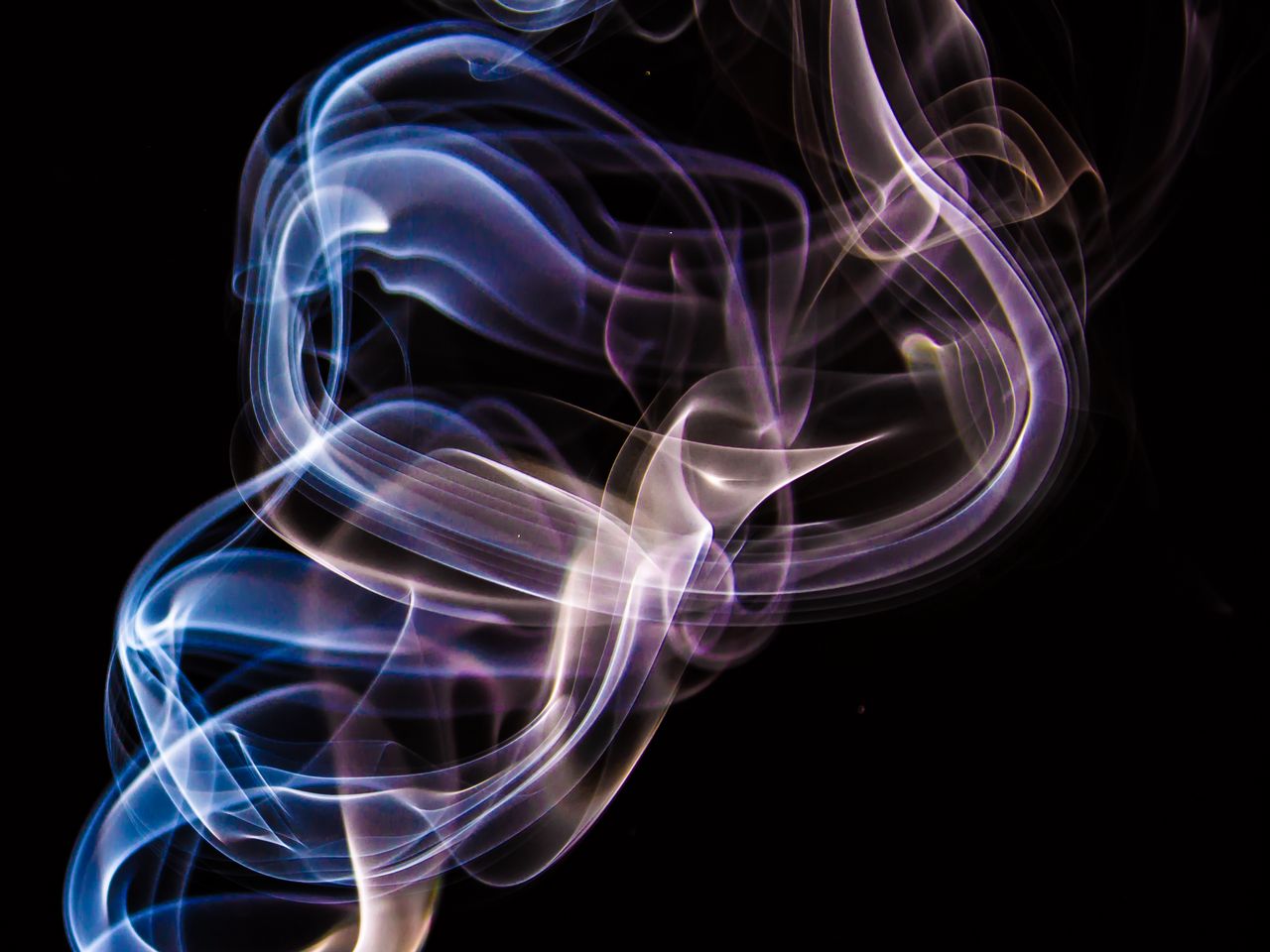 1280x960 Wallpaper colored smoke, black, abstraction