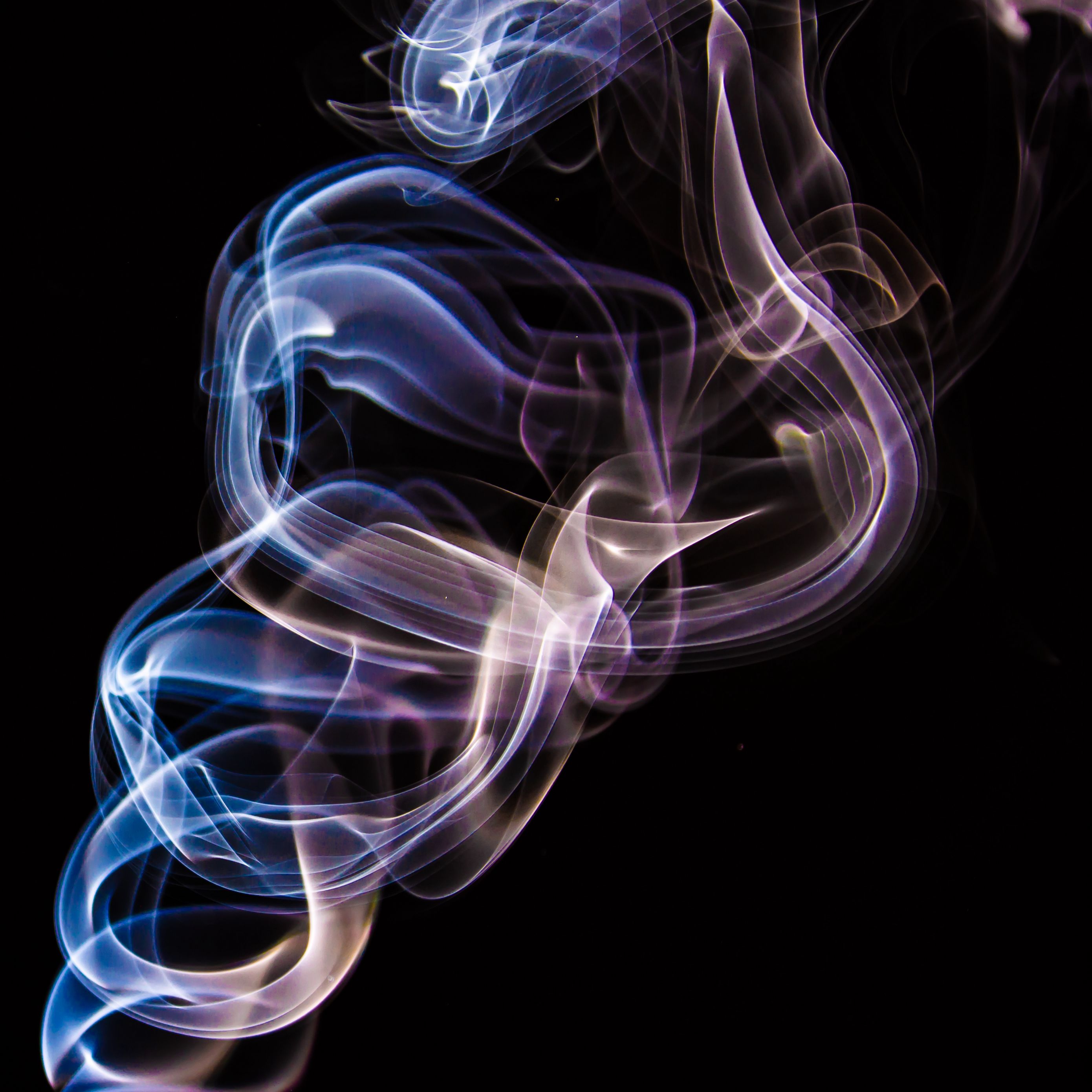 2780x2780 Wallpaper colored smoke, black, abstraction