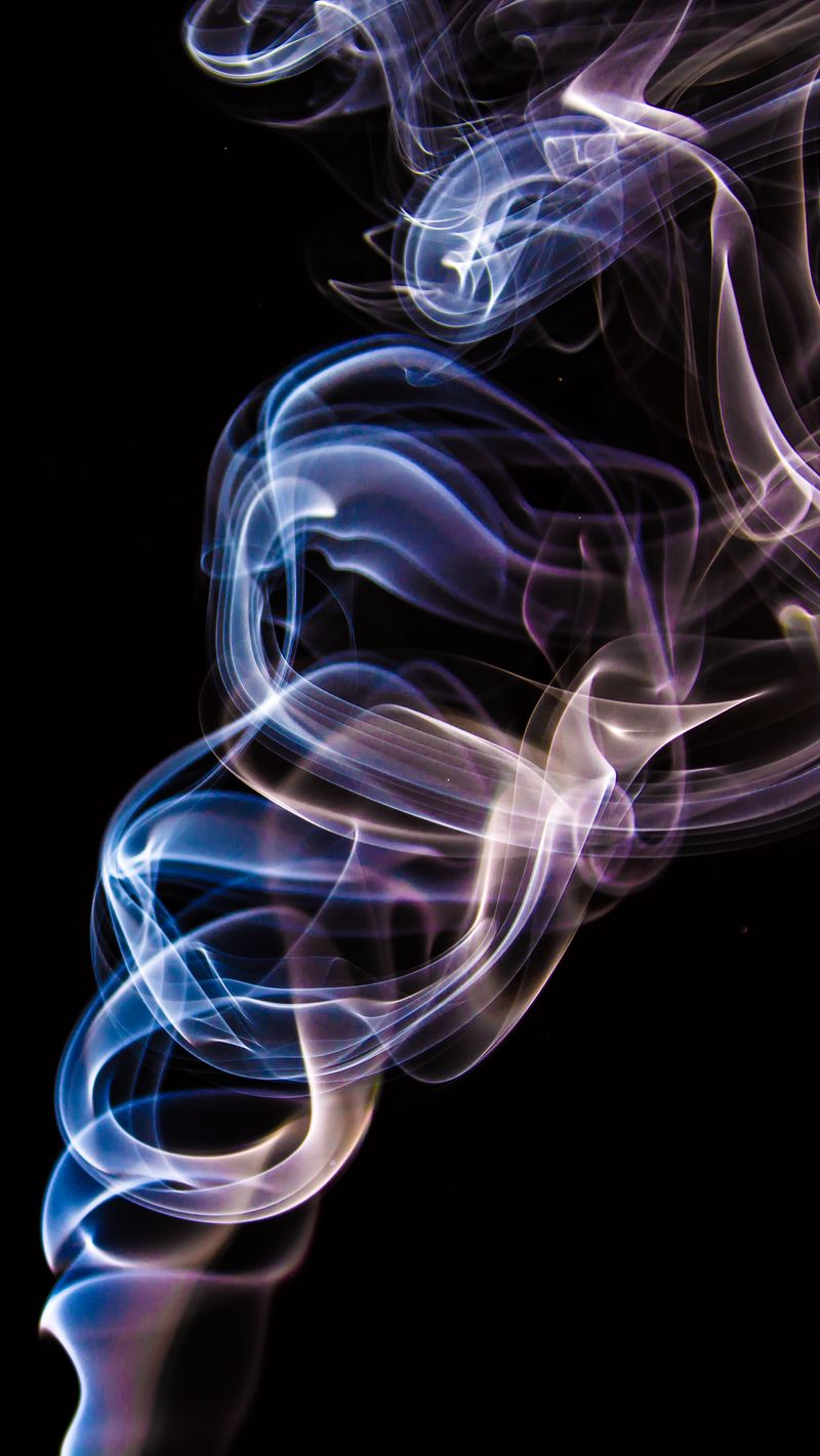 800x1420 Wallpaper colored smoke, black, abstraction