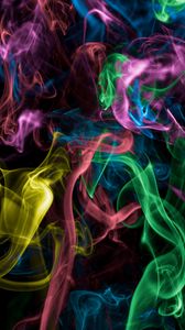 Preview wallpaper colored smoke, smoke, colorful, dark
