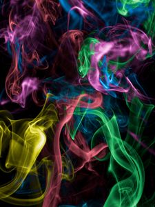 Preview wallpaper colored smoke, smoke, colorful, dark