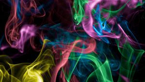 Preview wallpaper colored smoke, smoke, colorful, dark