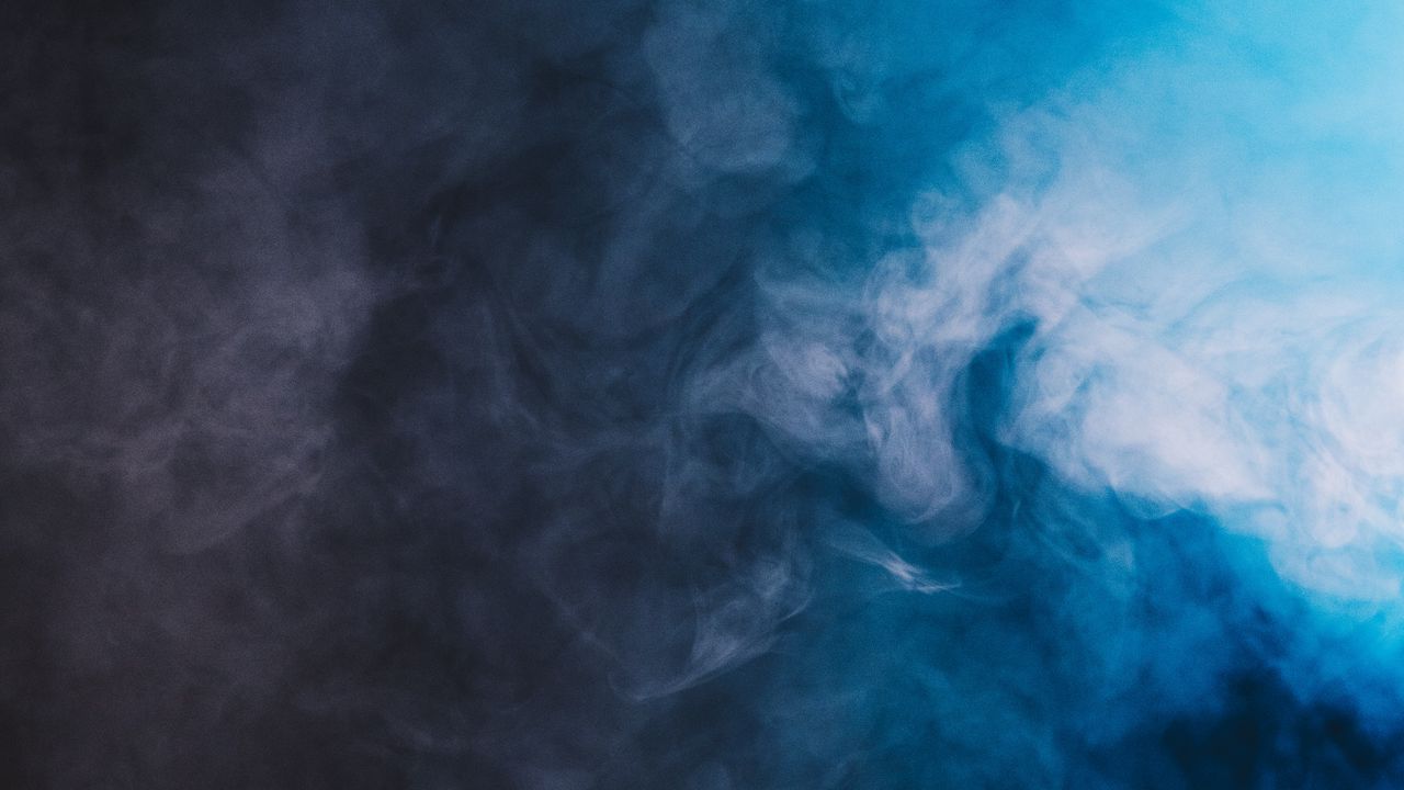 Wallpaper colored smoke, smoke, dark, blue
