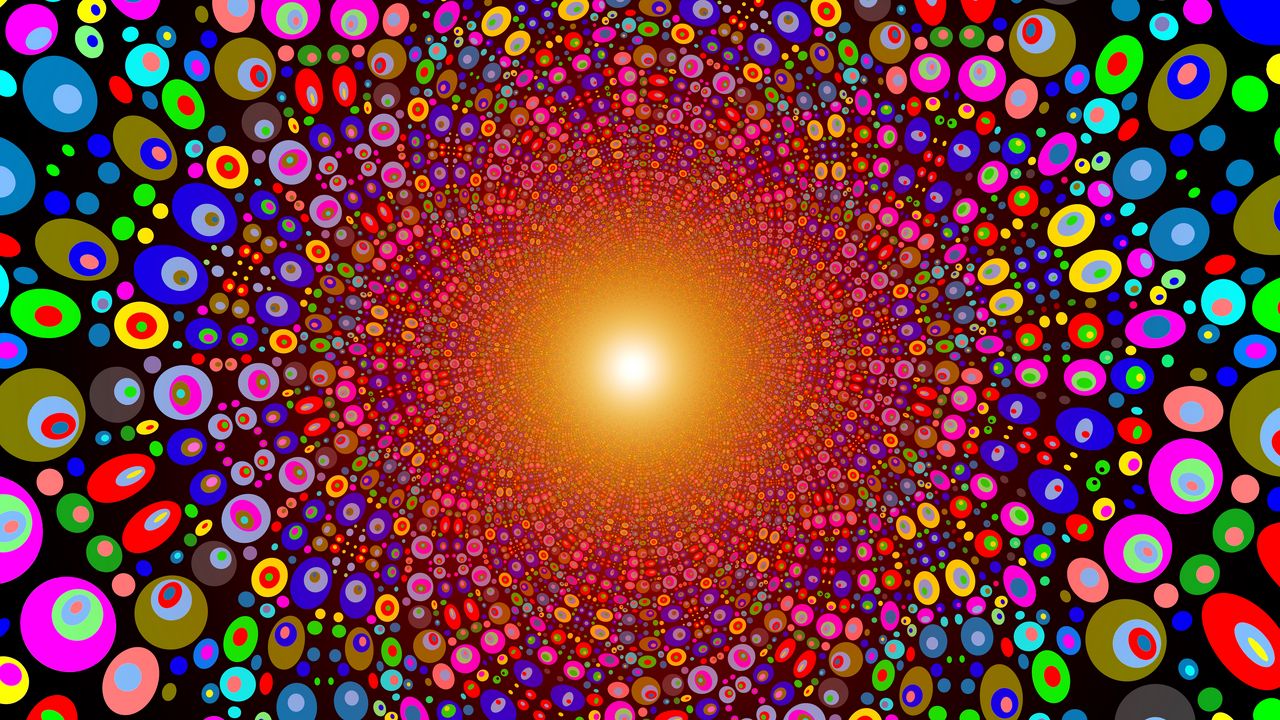 Wallpaper colorful, bright, circles, texture, line, explosion