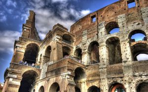 Preview wallpaper colosseum, italy, people, sky