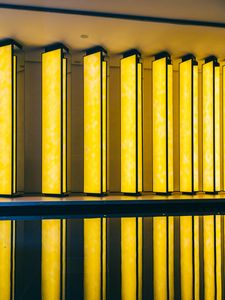 Preview wallpaper columns, glow, architecture, light, yellow