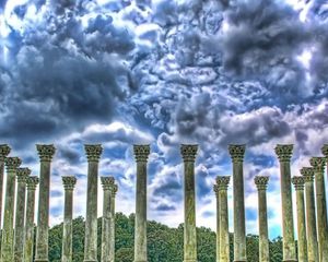 Preview wallpaper columns, sky, clouds, hdr