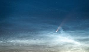Preview wallpaper comet, meteorite, starry sky, sky