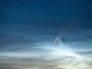 Preview wallpaper comet, meteorite, starry sky, sky