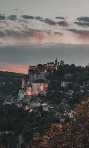 Preview wallpaper commune, mountains, buildings, rocamadour, france