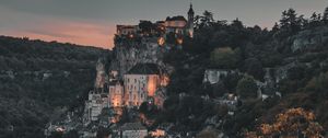 Preview wallpaper commune, mountains, buildings, rocamadour, france