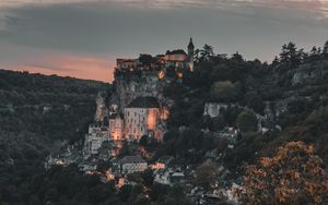 Preview wallpaper commune, mountains, buildings, rocamadour, france