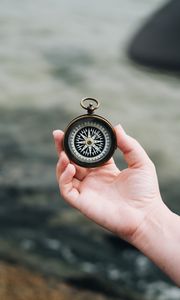 Preview wallpaper compass, hand, journey, direction