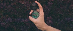 Preview wallpaper compass, hand, map