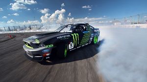 Preview wallpaper competition, drift, sports car, mustang, clouds, ford, gt, smoke