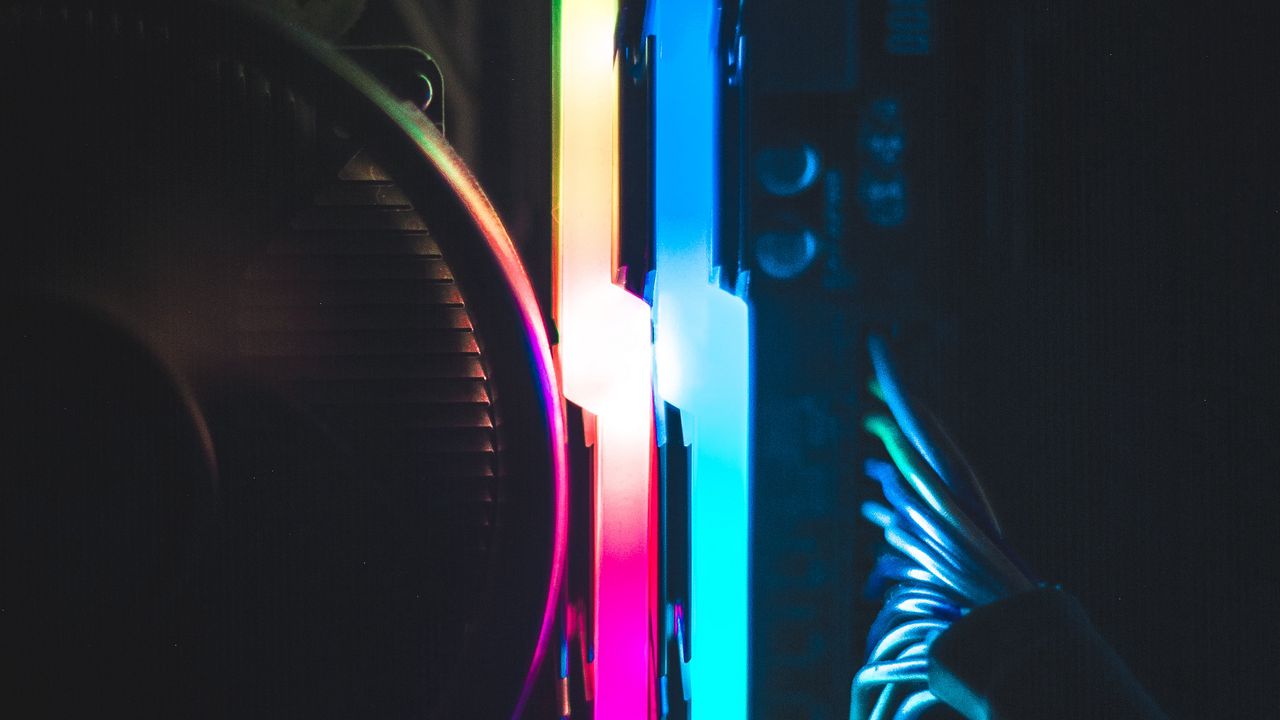 Wallpaper computer, neon, backlight, glow, darkness