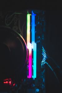 Preview wallpaper computer, neon, backlight, glow, darkness