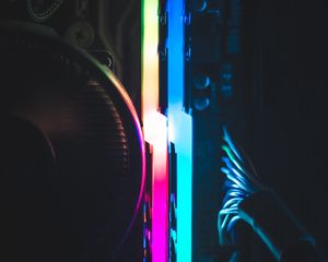 Preview wallpaper computer, neon, backlight, glow, darkness