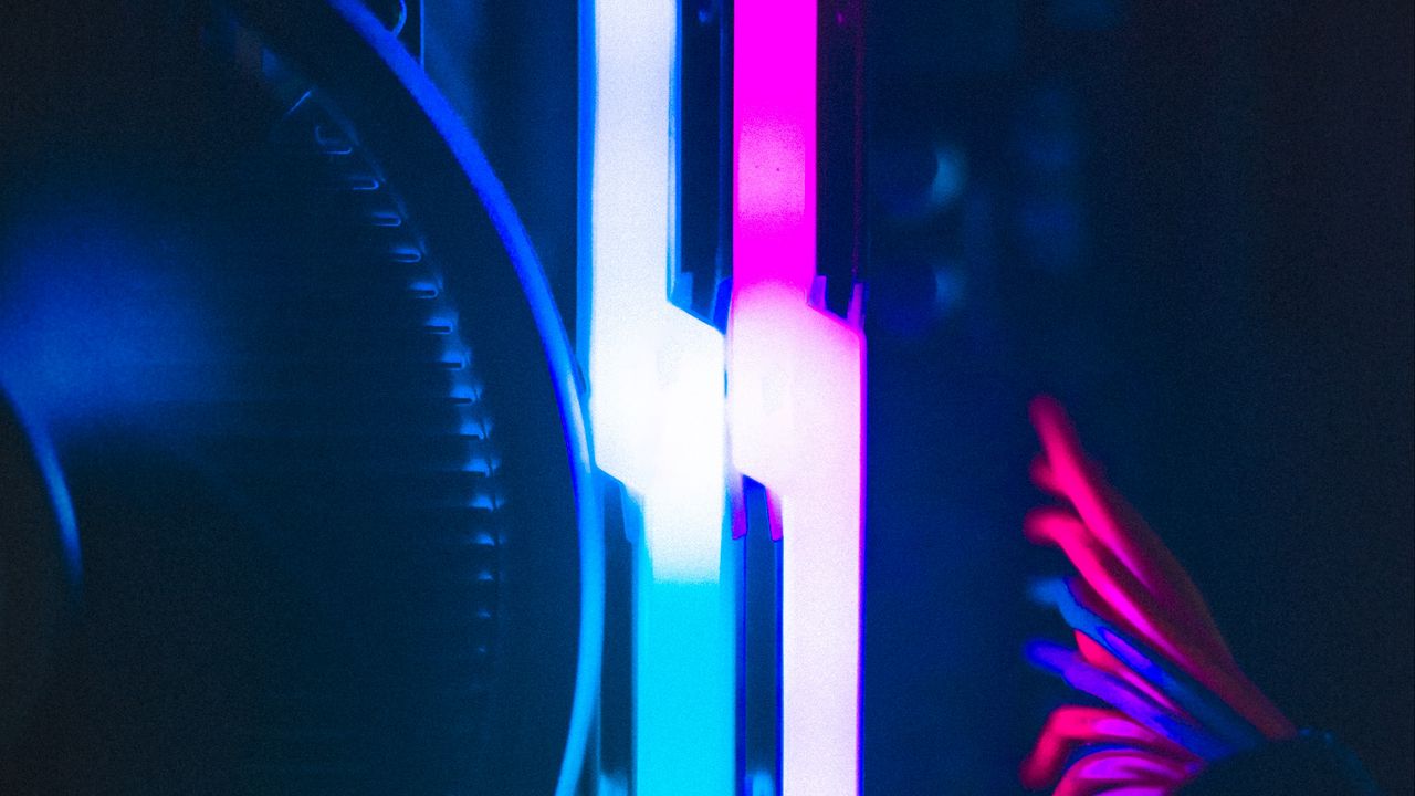 Wallpaper computer, neon, backlight, darkness, glow