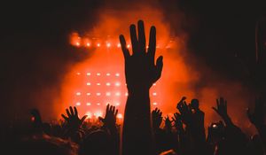 Preview wallpaper concert, crowd, hands, dark