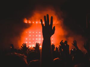 Preview wallpaper concert, crowd, hands, dark