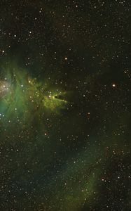 Preview wallpaper cone nebula, nebula, glow, stars, space, green