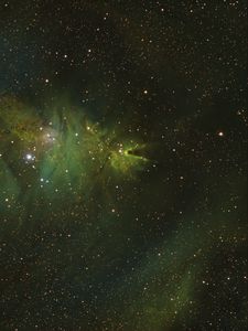 Preview wallpaper cone nebula, nebula, glow, stars, space, green