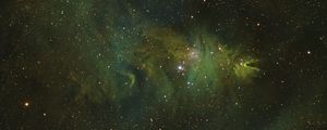 Preview wallpaper cone nebula, nebula, glow, stars, space, green