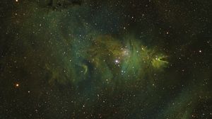 Preview wallpaper cone nebula, nebula, glow, stars, space, green