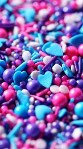 Preview wallpaper confetti, hearts, sweets