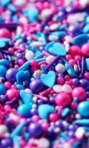 Preview wallpaper confetti, hearts, sweets