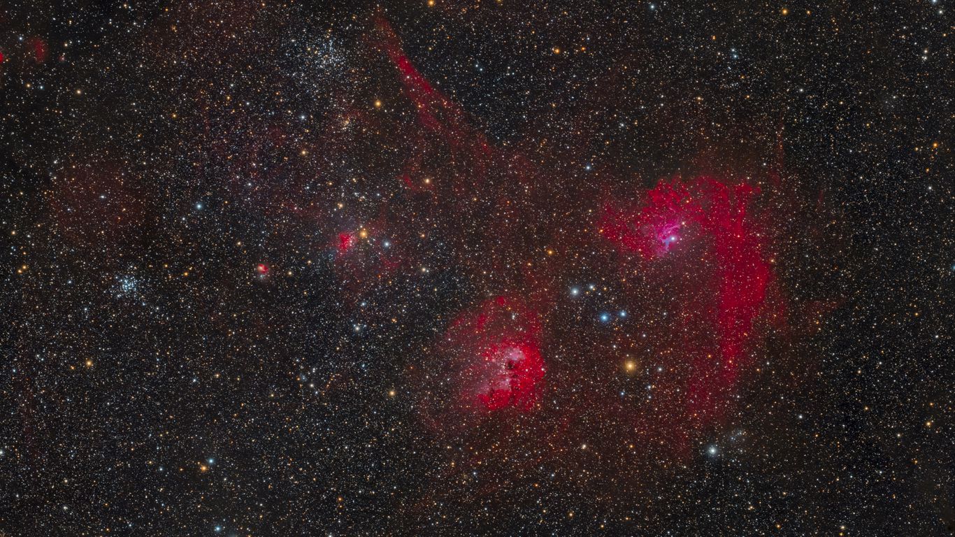 1366x768 Wallpaper constellations, nebula, space, stars