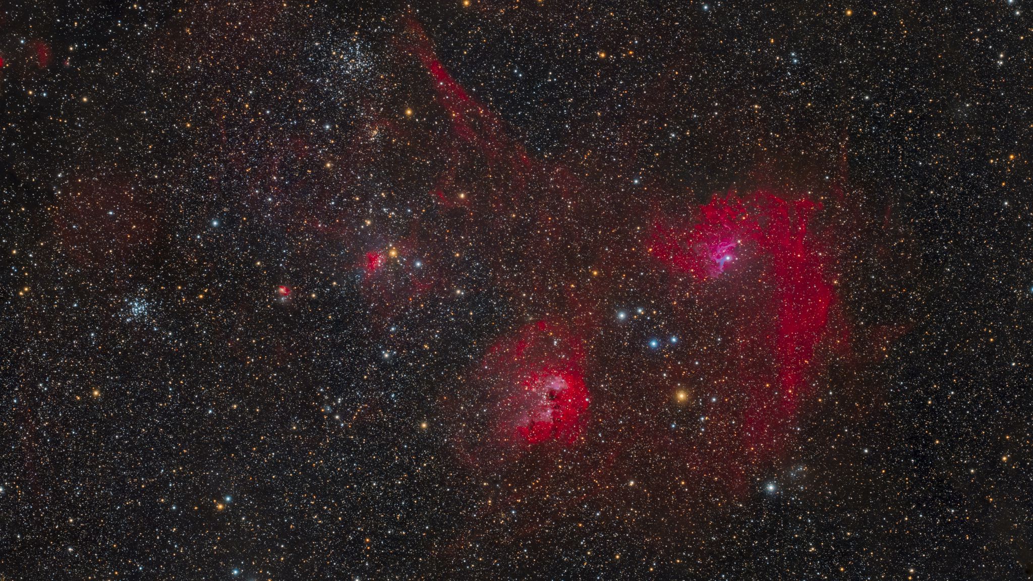 2048x1152 Wallpaper constellations, nebula, space, stars