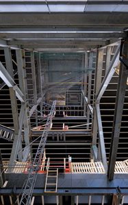 Preview wallpaper construction, frame, metal, beams, stairs, architecture