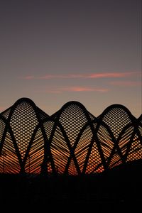 Preview wallpaper construction, mesh, architecture, silhouette, sunset, dark