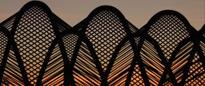 Preview wallpaper construction, mesh, architecture, silhouette, sunset, dark